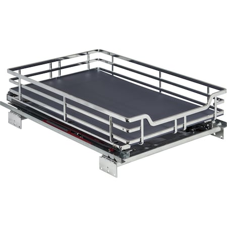 Hardware Resources 15" Polished Chrome STORAGE WITH STYLE Metal Soft-close Pullout Basket SWS-WB153PC